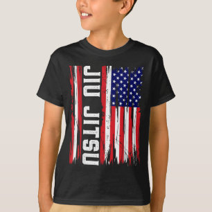 Camiseta Bandera Americana de EE. UU. Policía Jiu Jitsu Bra