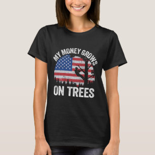 Camiseta Bandera Americana De Escalada De Árboles Arborista