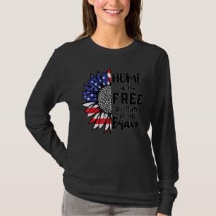 Camiseta Bandera Americana De Girasoles Para Hombres Mujere