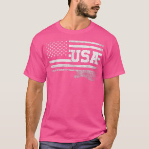 Camiseta Bandera Americana De Guitarra Vintage De Estados U