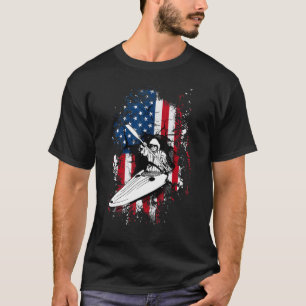 Camiseta Bandera Americana De Kayak Remo De Remo Genial