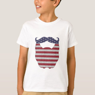 Camiseta Bandera americana de la barba y del bigote