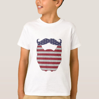 Camiseta Bandera americana de la barba y del bigote