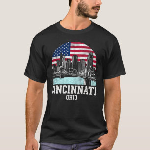 Camiseta Bandera americana de la ciudad de Cincinnati Ohio