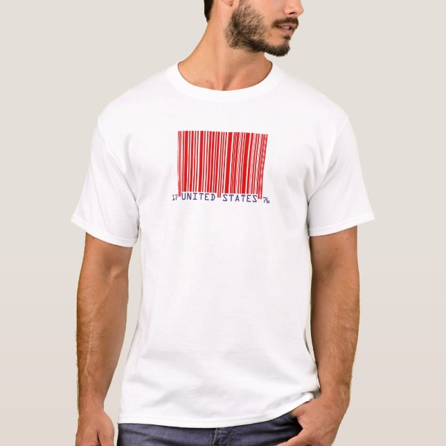 Camiseta Bandera americana de la clave de barras (Anverso)