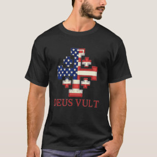 Camiseta Bandera americana de la cruz de los cruzados templ
