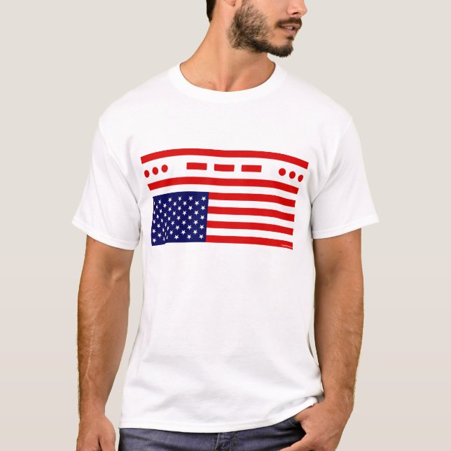 Camiseta Bandera americana de la desolación el SOS (Anverso)