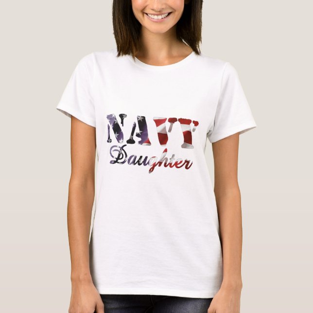 Camiseta Bandera americana de la hija de la marina de (Anverso)