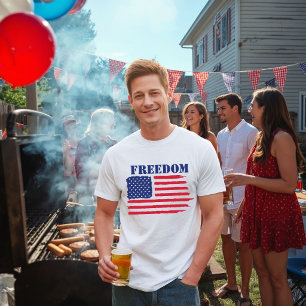 Camiseta Bandera americana de la libertad con aviones de co