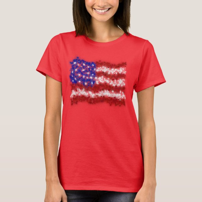 Camiseta Bandera americana de las barras y estrellas de los (Anverso)
