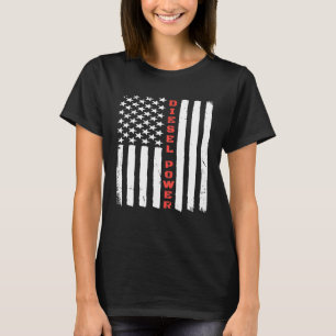 Camiseta Bandera Americana de Línea Roja Fina Potencia Diés