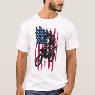 Camiseta Bandera americana de los E.E.U.U. del motocrós de