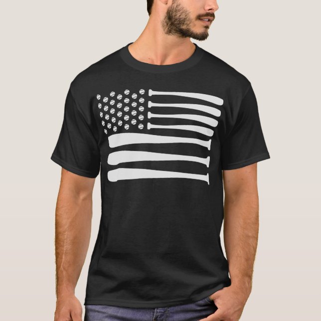 Camiseta Bandera americana de los E.E.U.U. del softball (Anverso)