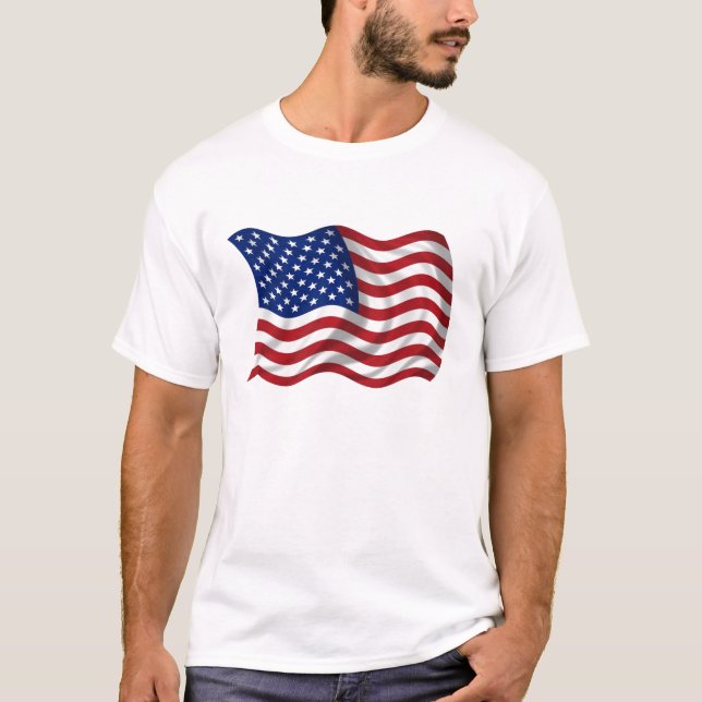 Camiseta bandera americana de los E.E.U.U. que agita (Anverso)