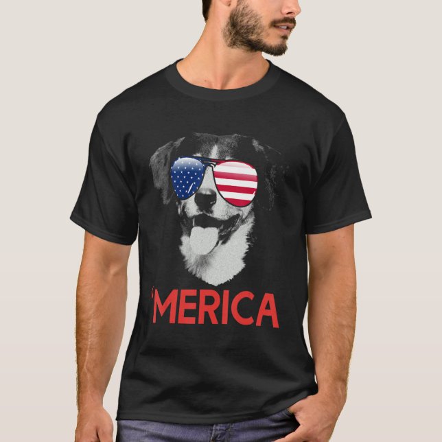 Camiseta Bandera Americana De Merica Entlebucher 4 De Julio (Anverso)