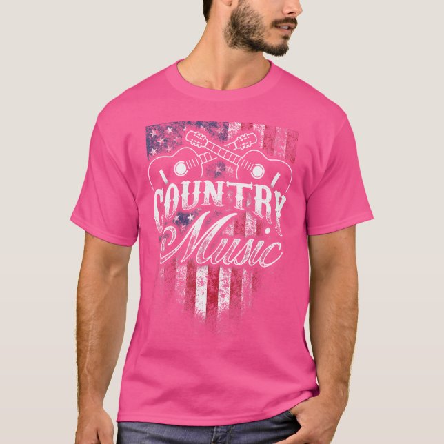 Camiseta Bandera americana de música country Diseño occiden (Anverso)