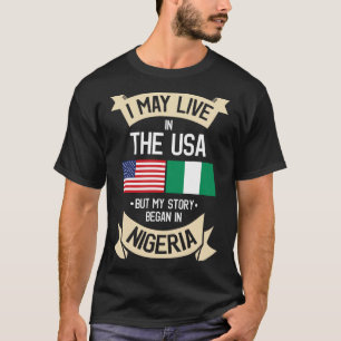 Camiseta Bandera Americana De Nigeria Regalos De Raíces Nig