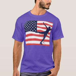 Camiseta Bandera Americana de Patinaje Hielo