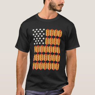 Camiseta Bandera Americana De Perro Caliente 4 De Julio Índ