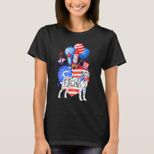 Camiseta Bandera Americana De Perro Dalmatiano 4 De Julio