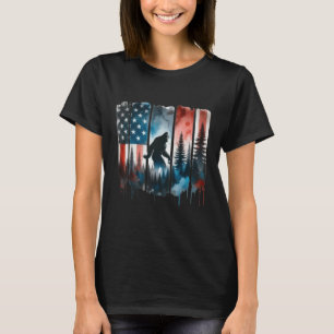 Camiseta Bandera Americana De Pie Grande Sasquatch Patrióti