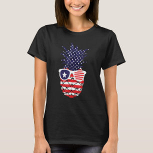 Camiseta Bandera Americana De Piña Gafas De Sol 4 De Julio