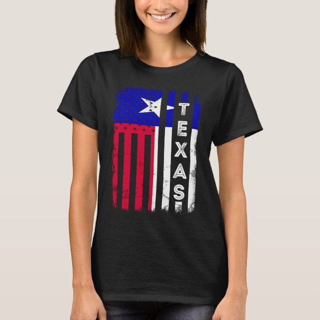 Camiseta Bandera Americana de Texas Estado de la bandera de (Anverso)