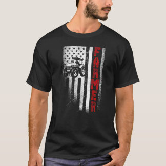 Camiseta Bandera americana de Tractor Pabellón Pesquero Pat