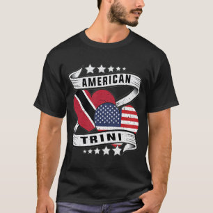 Camiseta Bandera americana de Trinidad mitad trini mitad am