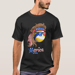 Camiseta Bandera Americana De Voleibol 4 De Julio