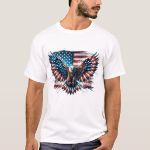 Camiseta Bandera Americana del Águila Voladora 4 de Julio I