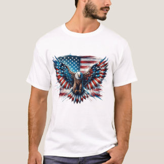 Camiseta Bandera Americana del Águila Voladora 4 de Julio I