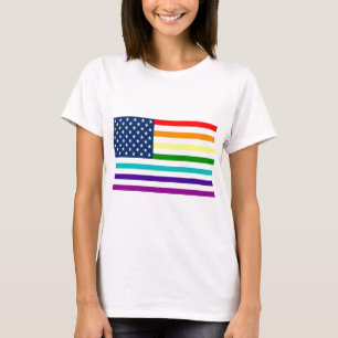 Camiseta Bandera americana del arco iris