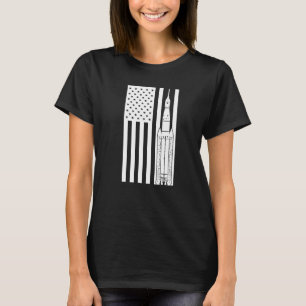 Camiseta Bandera Americana del Cohete SLS Sistema de Lanzam