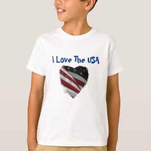 Camiseta Bandera americana del corazón