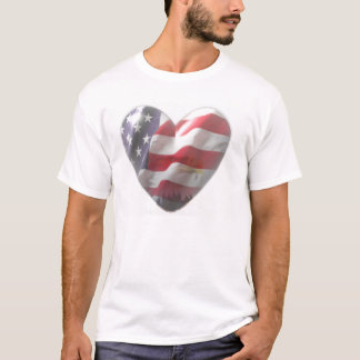 Camiseta Bandera americana del corazón 3D