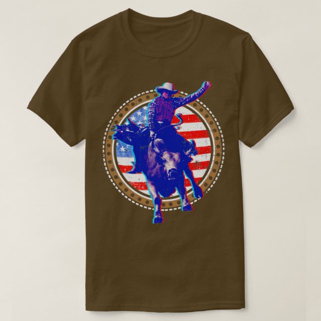 Camiseta Bandera Americana del corredor de toros patriótico (Diseño del anverso)
