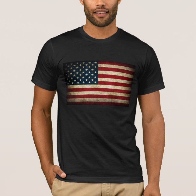 Camiseta Bandera americana del Grunge (Anverso)