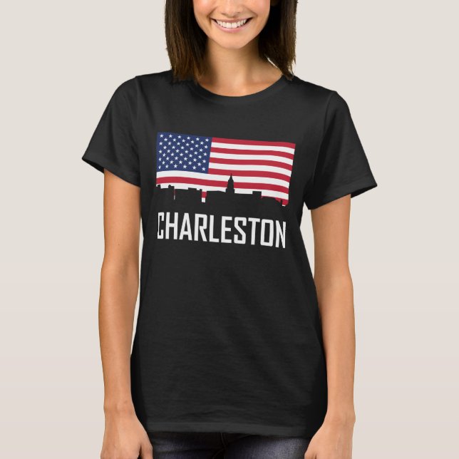 Camiseta Bandera americana del horizonte de Charleston (Anverso)