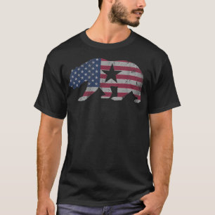 Camiseta Bandera Americana del Oso de la República de Calif