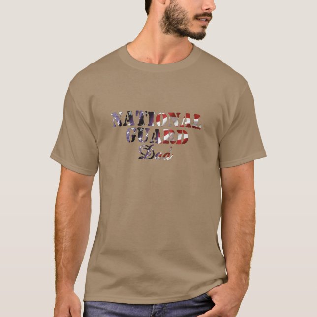 Camiseta Bandera americana del papá del Guardia Nacional (Anverso)