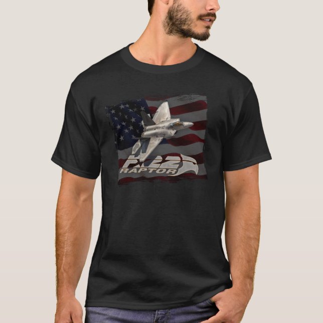 Camiseta Bandera americana del rapaz F-22 (Anverso)