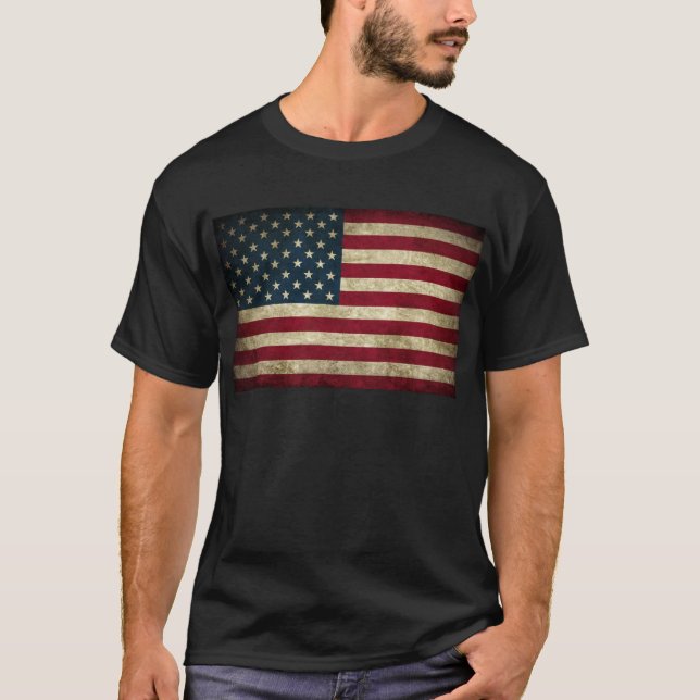 Camiseta bandera americana descolorada y sucia (Anverso)