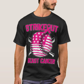 Camiseta Bandera Americana Desnuda Cáncer de Mama Béisbol