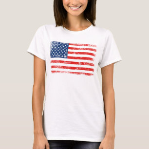 Camiseta Bandera Americana Distorsionada Muy Cool