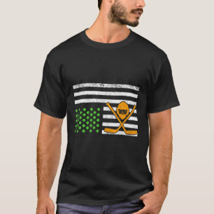 Camiseta Bandera Americana Divertida Hockey Irlandés Día de