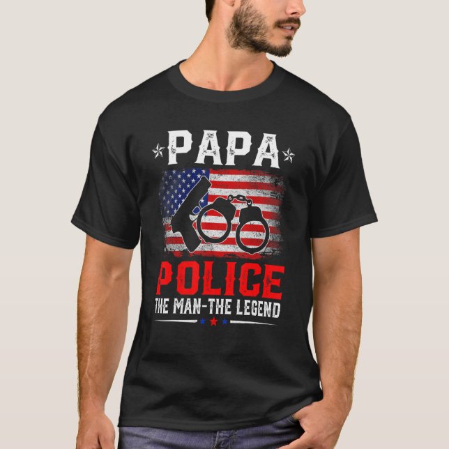Camiseta Bandera Americana Dolorosa Policía De Papa La Leye (Anverso)
