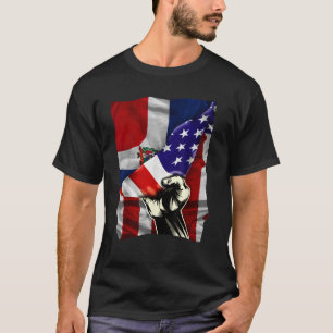 Camiseta Bandera americana dominicana enarbolada bandera de