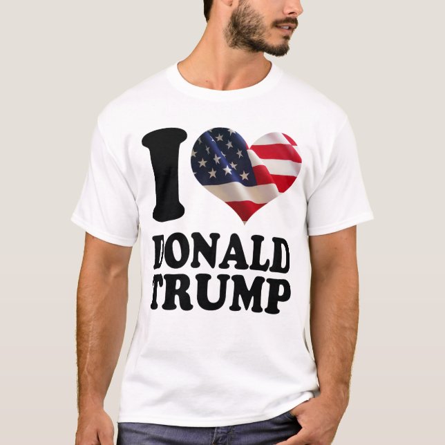 Camiseta Bandera americana Donald Trump del corazón I (Anverso)