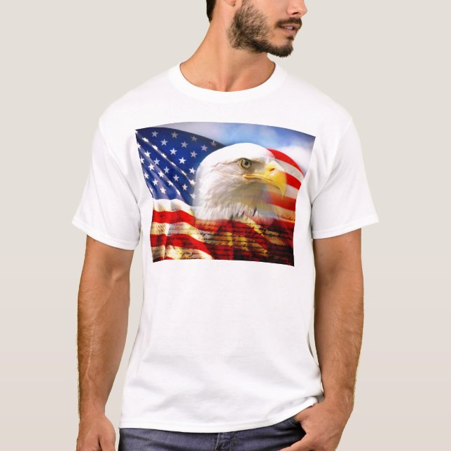 Camiseta Bandera americana Eagle calvo (Anverso)